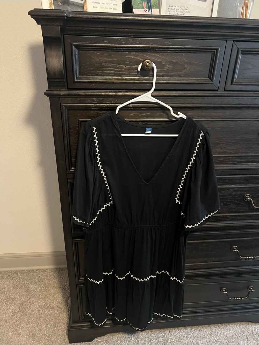 Old Navy Black Mini Dress with White Trim